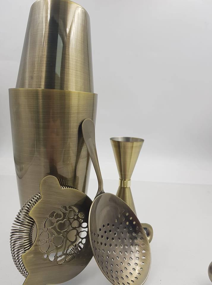 Bronze Collection Cocktail Corner Barware