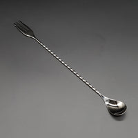 30cm Trident End Bar Spoon - Black - Cocktail Corner