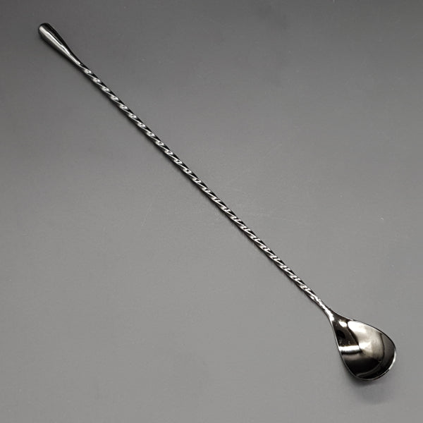 Tear Drop Bar Spoon 30cm - Black - Cocktail Corner