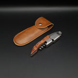 Deluxe Waiters Friend with Wood Handle & Leather Pouch - Cocktail Corner