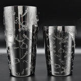 Toby Tin Engraved Skull Cocktail Shaker Set - Cocktail Corner