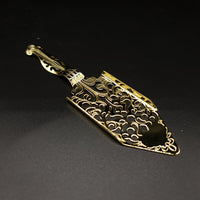 Absinthe Spoon Mirror Etched Pattern Gold - Cocktail Corner Barware