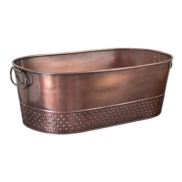Antique Copper Drinks Tub Oval - Cocktail Corner Barware
